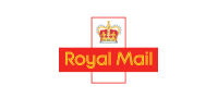 Royal Mail Shipping Service | the Mindset Designed Royal Mail Logo with a Crown Emblem Above a Red Banner Reading'Royal Mail' on a blue background.
