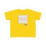 Yellow T-shirt with a pale gray decorative badge centered on the chest, orange text reading 'CONTINUOUS LEARNING IS IMPROVING YOUR CULTURE'S MINDSET' and a small designer credit below.
