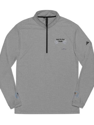 Embroidered adidas Quarter‑Zip Pullover - Walk For Your Health