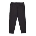 Back view of black jogger pants with a single rear pocket.