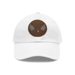 White baseball cap with a brown circular patch on the front reading 'Walk For Your Health'.