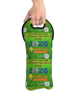 1224439349886760334_2048jpeg Hand gripping a round green promotional badge with World Cup graphics and grass background saying 'Support our team'.