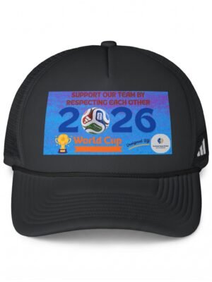 13476658998944786814_2048jpeg | the Mindset Designed Close-up of a Black Backpack with a Blue Rectangular Poster Sticker on the Front Panel.