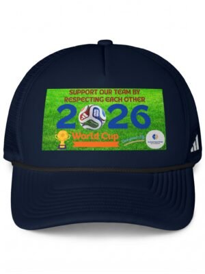 18024584047860013239_2048jpeg | the Mindset Designed Close-up of a Navy Baseball Cap with a Bright Green Sticker on the Front, Showing Part of the Text and Designs Behind a Curved Brim.