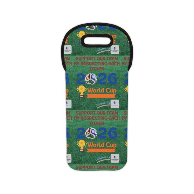 Face mask with a World Cup design featuring soccer imagery and 'Support Our Team' text.