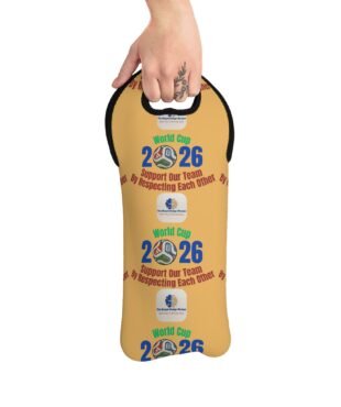 Hand gripping a yellow round paddle with World Cup 2026 branding and a small logo in the center